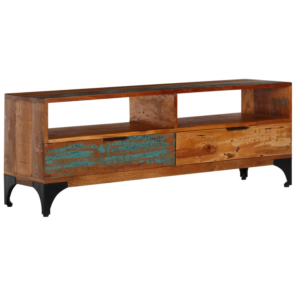 vidaXL Meuble TV 118x35x45 cm Bois de récupération massif