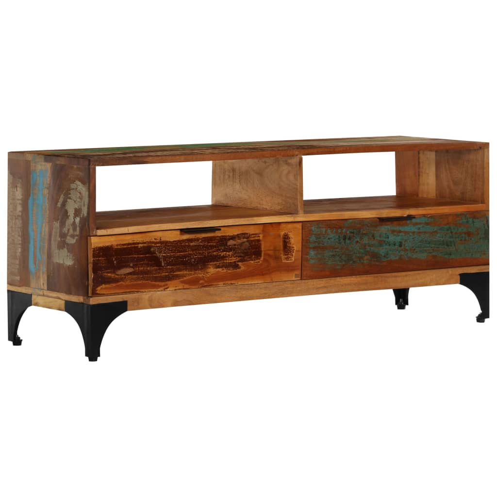 vidaXL Meuble TV 118x35x45 cm Bois de récupération massif