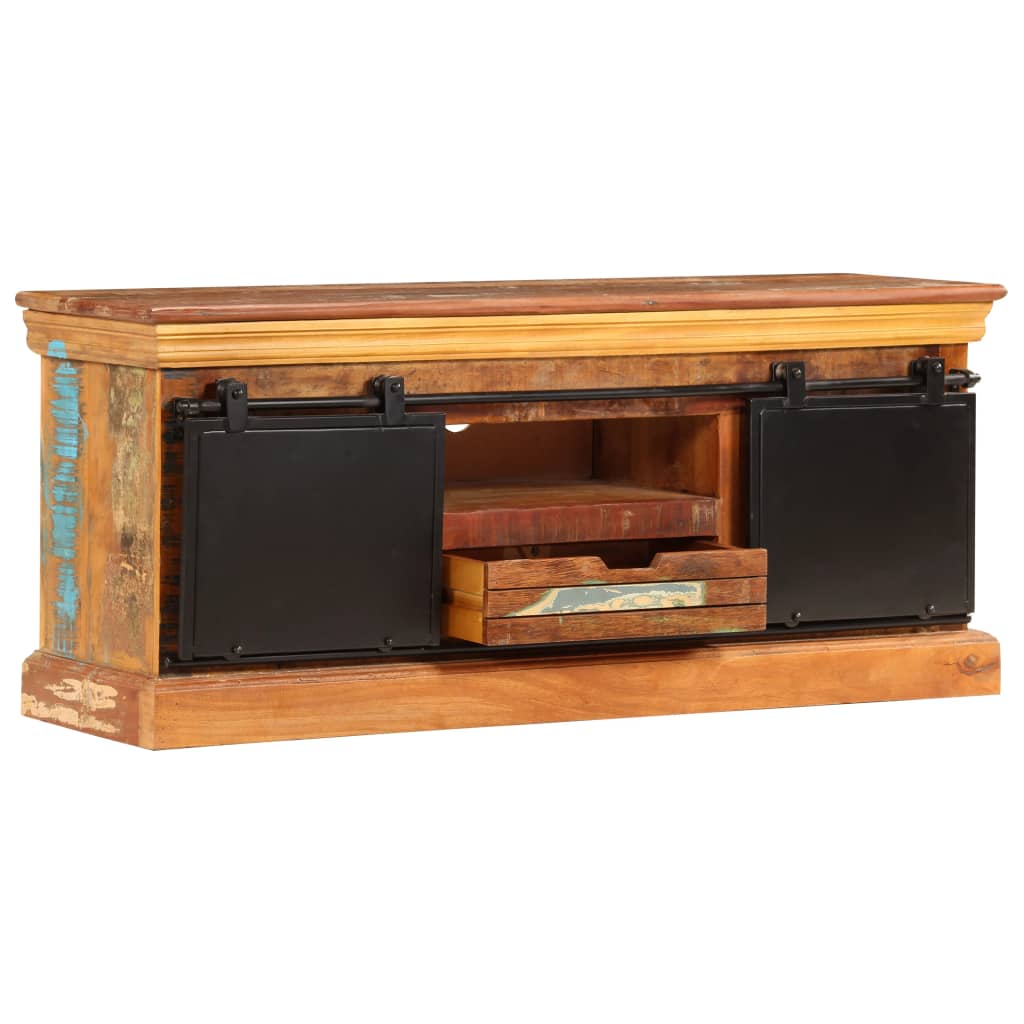 vidaXL Meuble TV 110x30x45 cm en bois de récupération massif