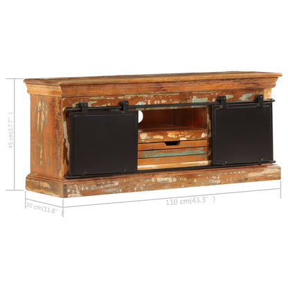 vidaXL Meuble TV 110x30x45 cm en bois de récupération massif