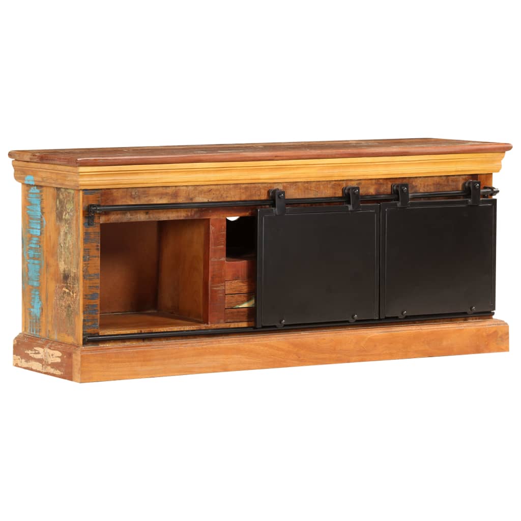 vidaXL Meuble TV 110x30x45 cm en bois de récupération massif