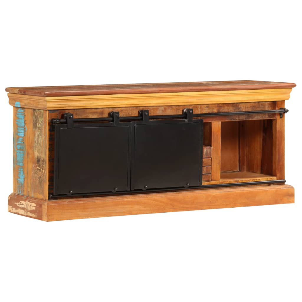 vidaXL Meuble TV 110x30x45 cm en bois de récupération massif