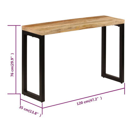 vidaXL Konsolentisch 120x35x76 cm Stahl und Massivholz Mango