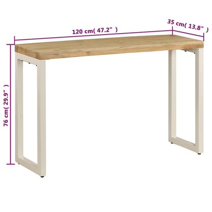 vidaXL Konsolentisch 120x35x76 cm Stahl und Massivholz Mango