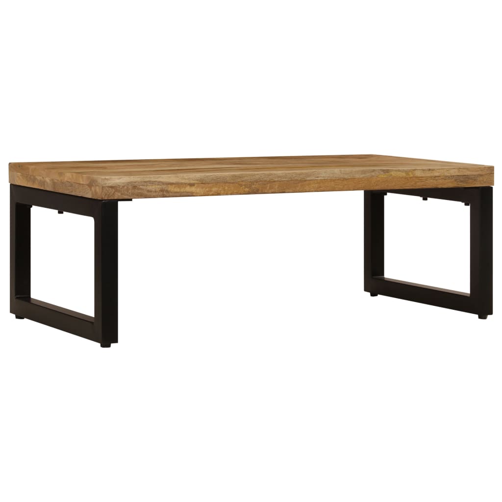 vidaXL Table basse 100x50x35 cm Bois de manguier massif et acier