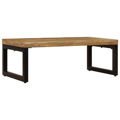 vidaXL Table basse 100x50x35 cm Bois de manguier massif et acier
