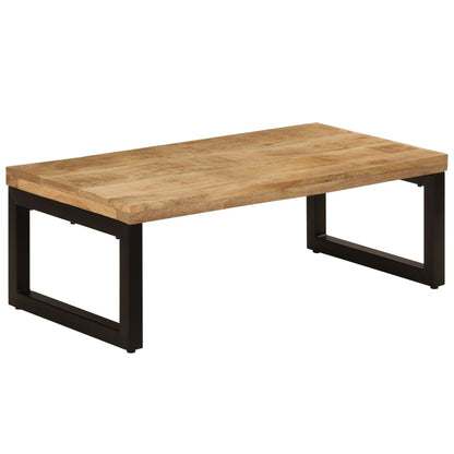 vidaXL Table basse 100x50x35 cm Bois de manguier massif et acier
