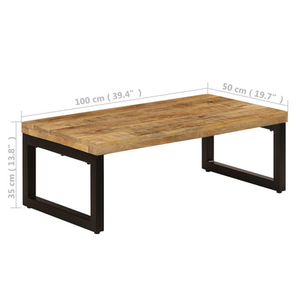 vidaXL Table basse 100x50x35 cm Bois de manguier massif et acier