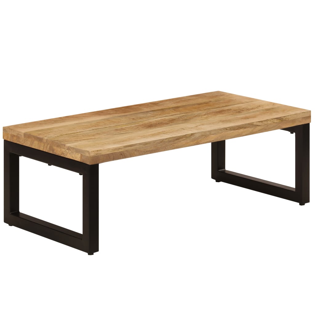 vidaXL Table basse 100x50x35 cm Bois de manguier massif et acier