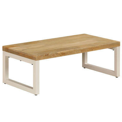 vidaXL Table basse 100x50x35 cm Bois de manguier massif et acier