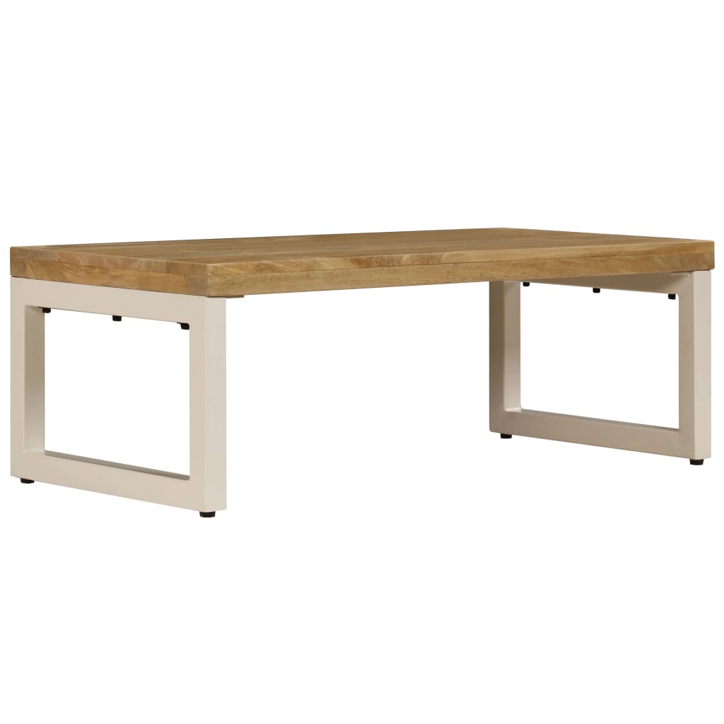 vidaXL Table basse 100x50x35 cm Bois de manguier massif et acier