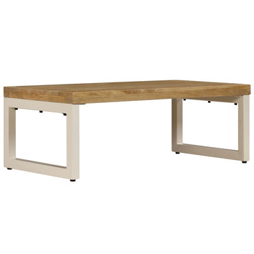 vidaXL Table basse 100x50x35 cm Bois de manguier massif et acier