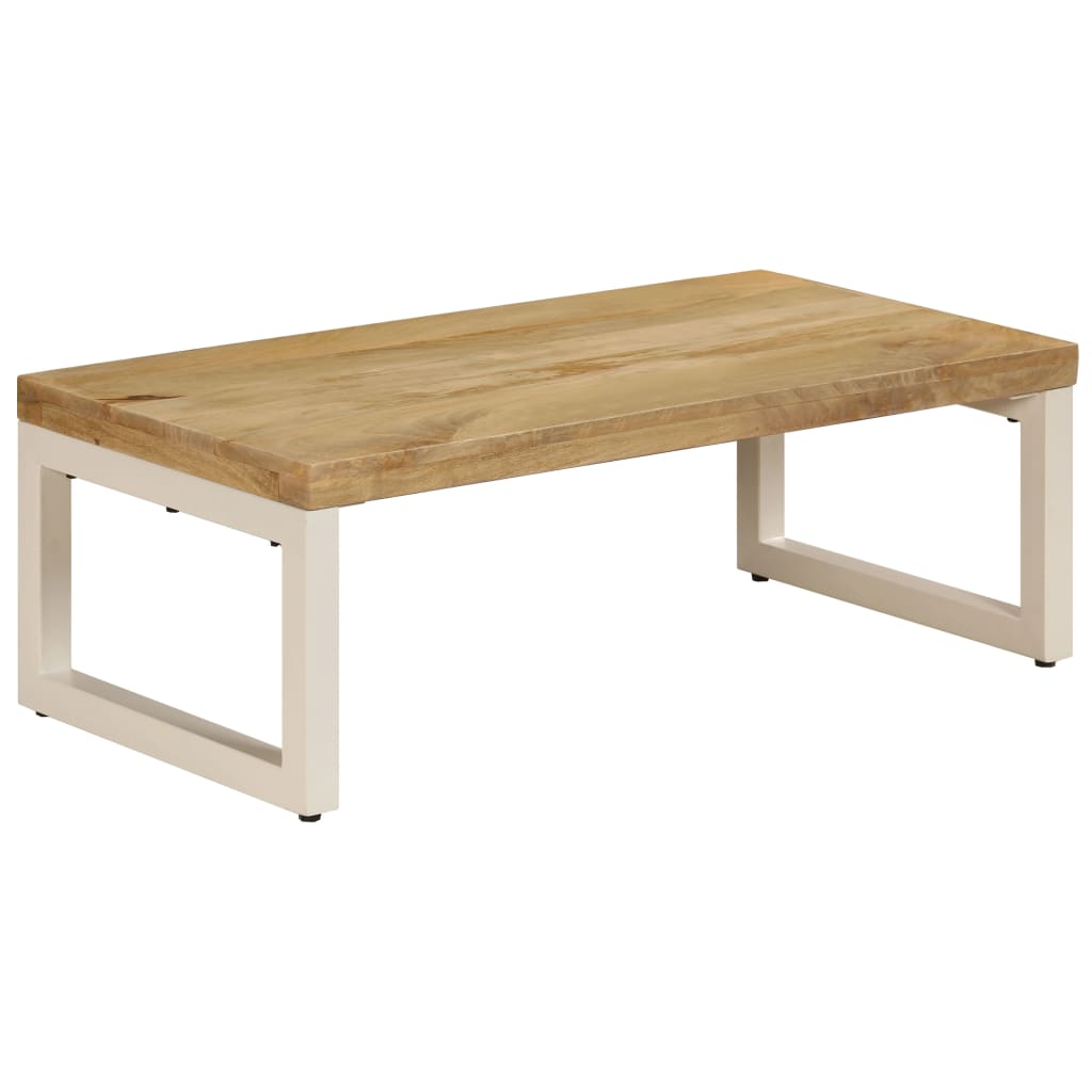 vidaXL Table basse 100x50x35 cm Bois de manguier massif et acier