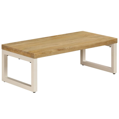 vidaXL Table basse 100x50x35 cm Bois de manguier massif et acier