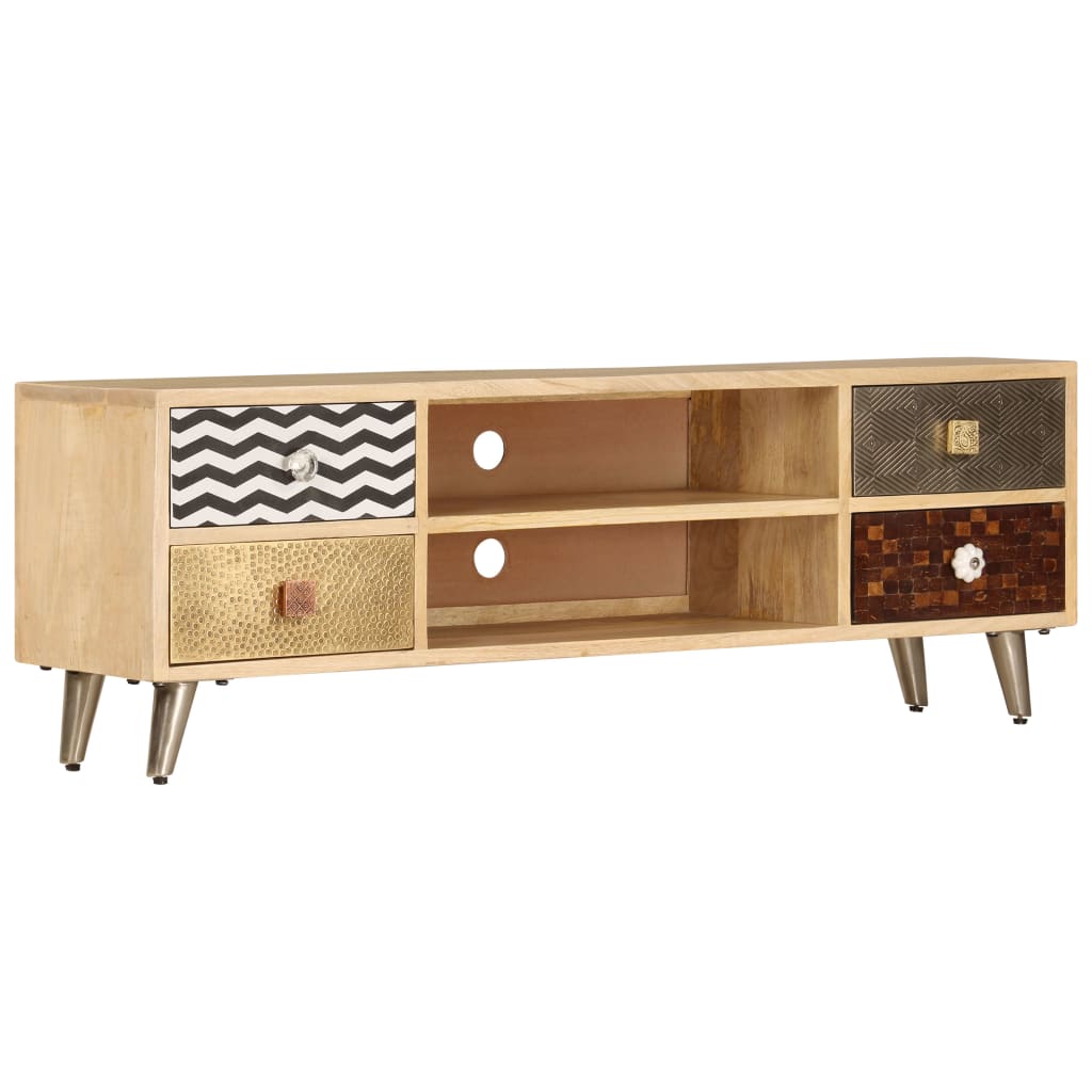 vidaXL Meuble TV 120x30x40 cm Bois de manguier massif
