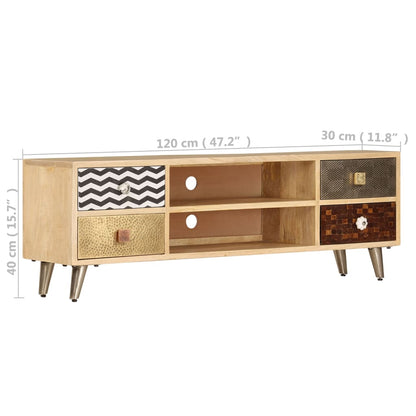 vidaXL Meuble TV 120x30x40 cm Bois de manguier massif