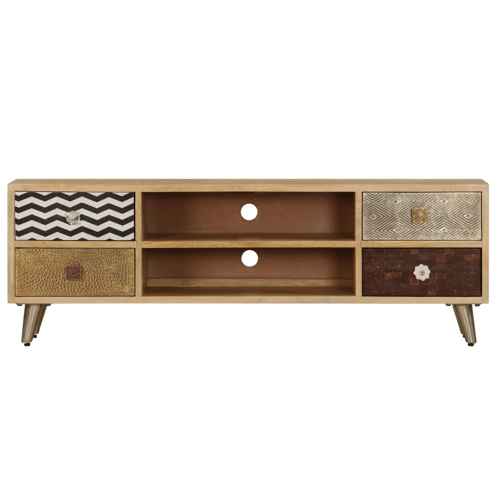 vidaXL Meuble TV 120x30x40 cm Bois de manguier massif