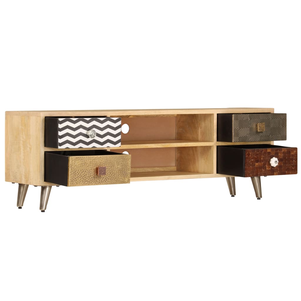 vidaXL Meuble TV 120x30x40 cm Bois de manguier massif