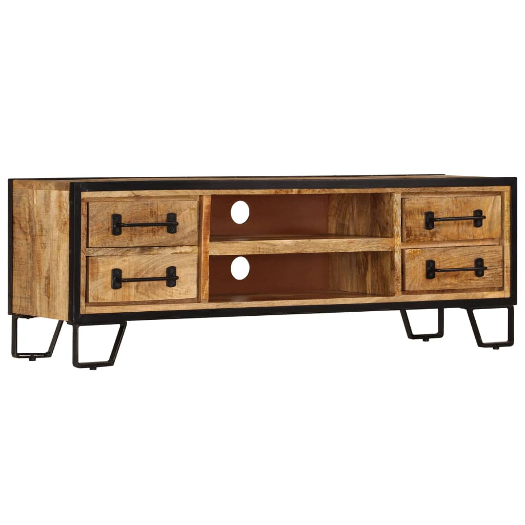 vidaXL Meuble TV avec tiroirs 120x30x40 cm Bois de manguier massif