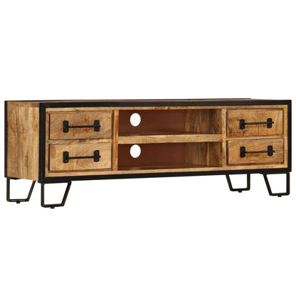 vidaXL Meuble TV avec tiroirs 120x30x40 cm Bois de manguier massif