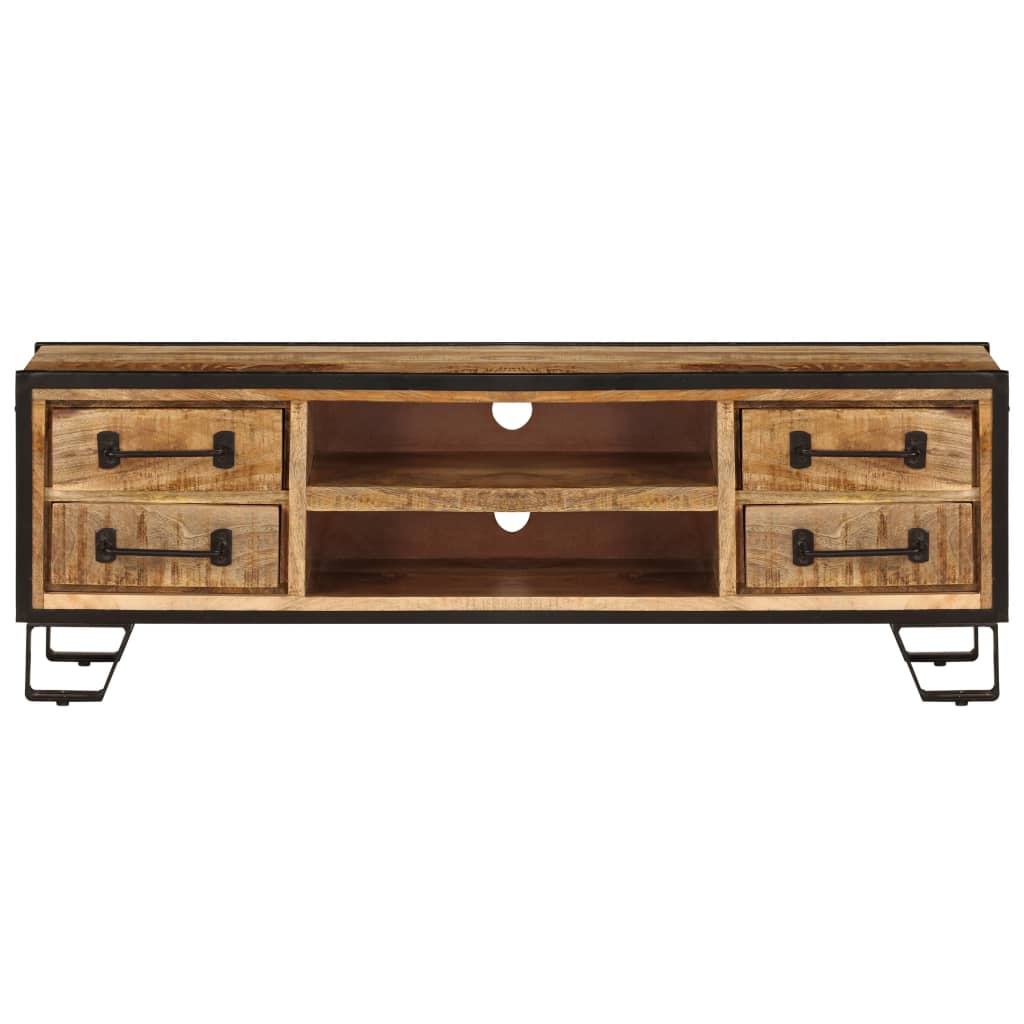 vidaXL Meuble TV avec tiroirs 120x30x40 cm Bois de manguier massif