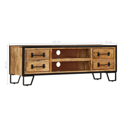 vidaXL Meuble TV avec tiroirs 120x30x40 cm Bois de manguier massif