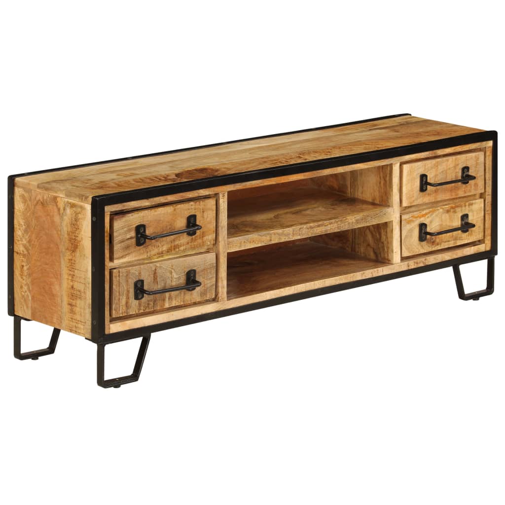 vidaXL Meuble TV avec tiroirs 120x30x40 cm Bois de manguier massif