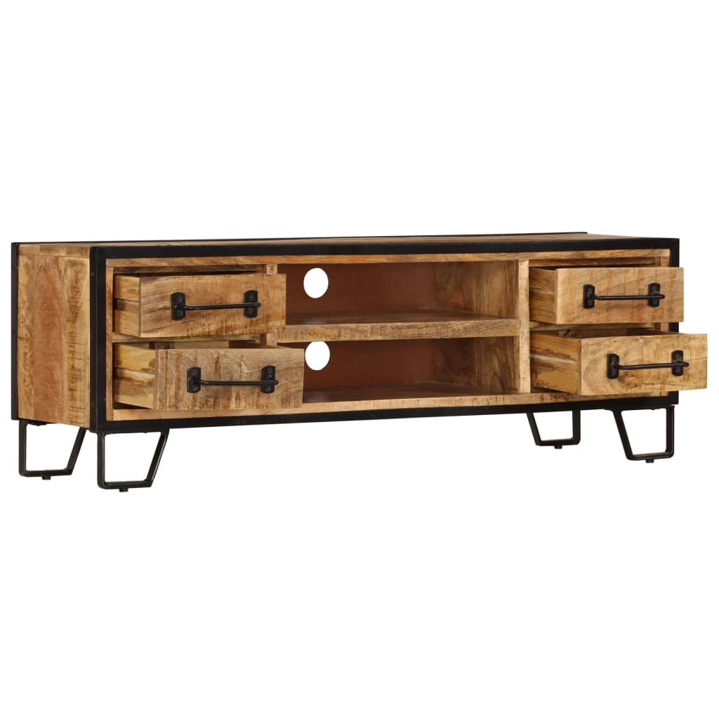 vidaXL Meuble TV avec tiroirs 120x30x40 cm Bois de manguier massif