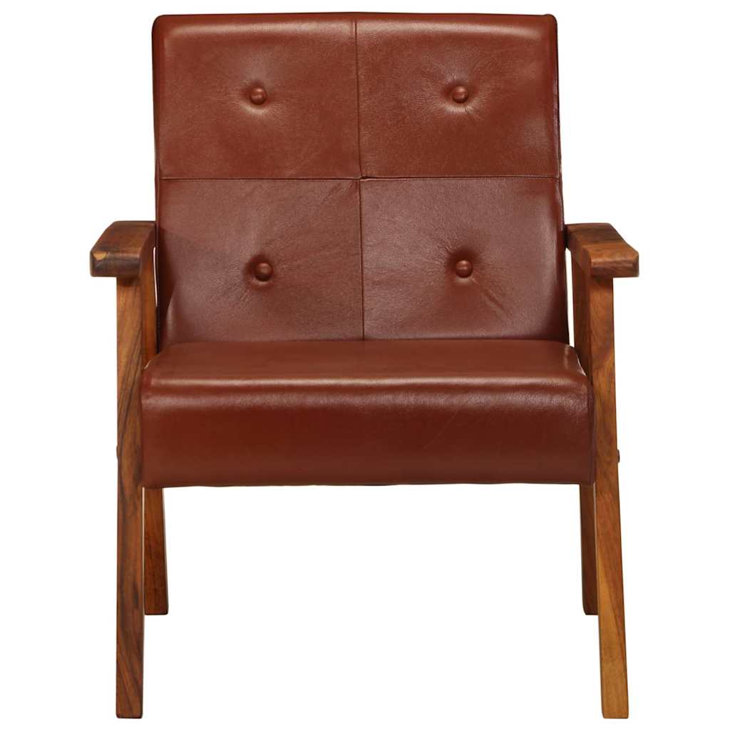 vidaXL Sessel Braun Echtleder