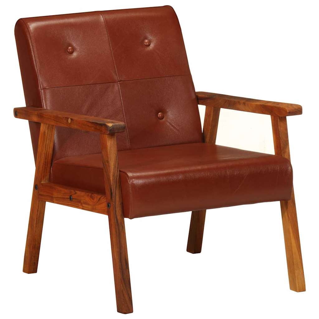 vidaXL Sessel Braun Echtleder