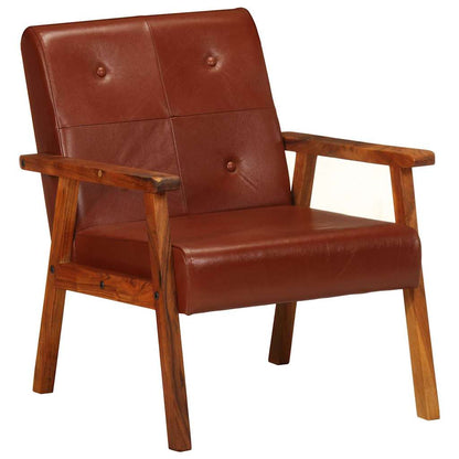 vidaXL Sessel Braun Echtleder