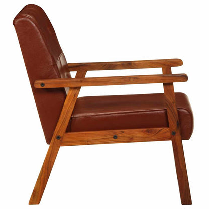 vidaXL Sessel Braun Echtleder