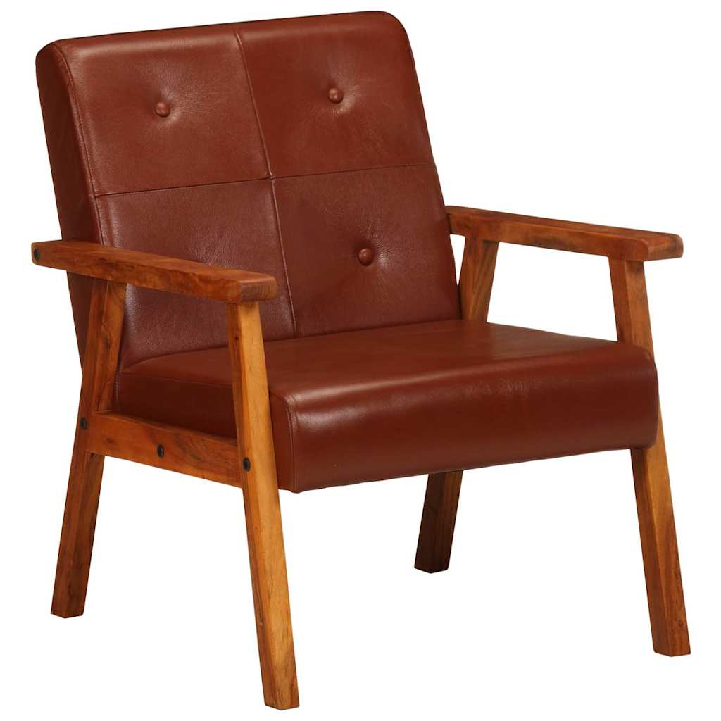 vidaXL Sessel Braun Echtleder