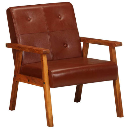 vidaXL Sessel Braun Echtleder