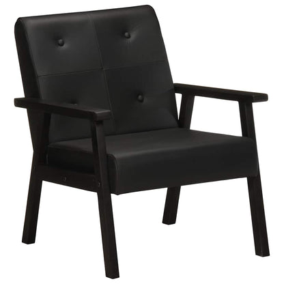 vidaXL Sessel Schwarz Echtleder