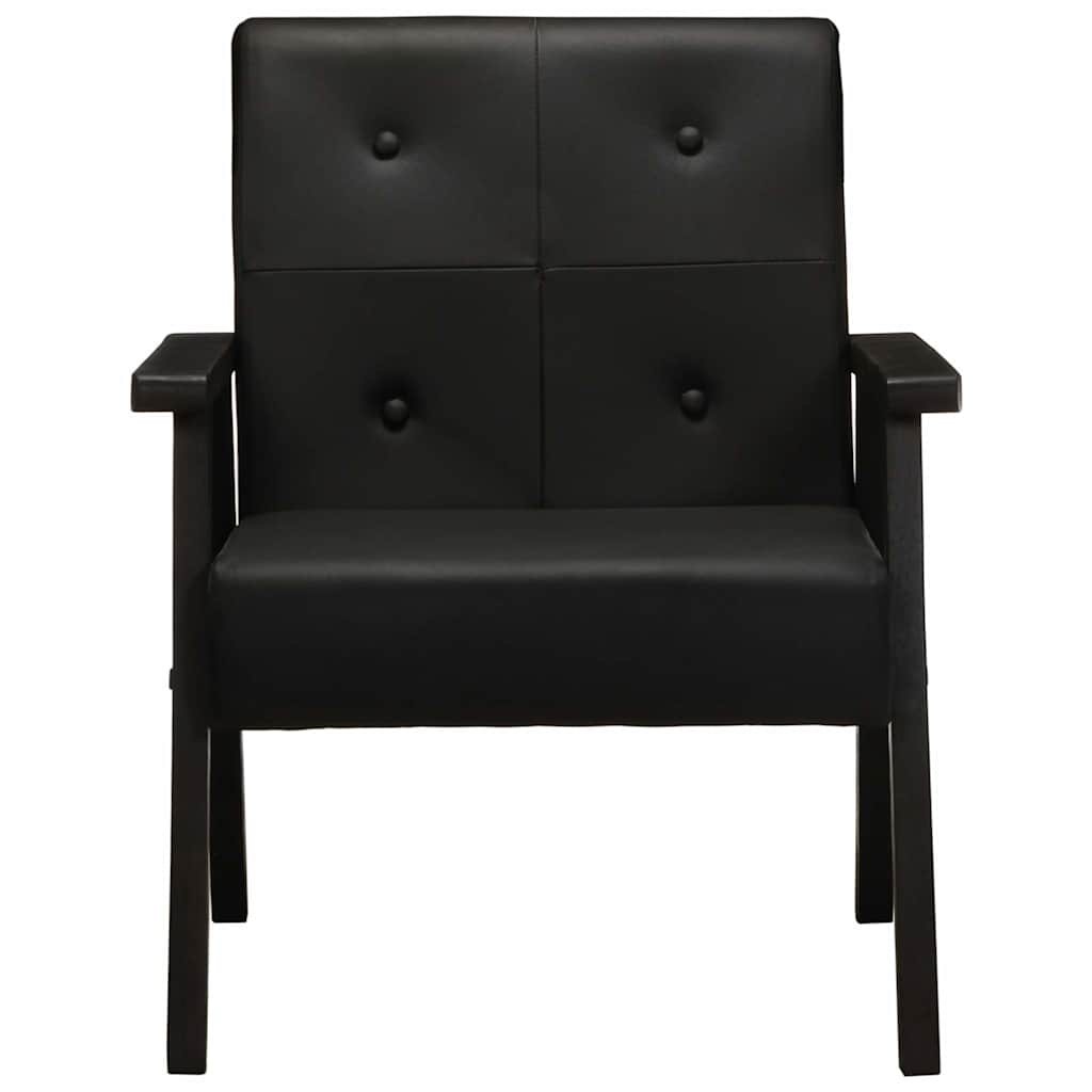 vidaXL Sessel Schwarz Echtleder
