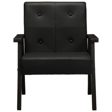 vidaXL Sessel Schwarz Echtleder