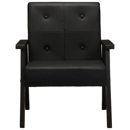 vidaXL Sessel Schwarz Echtleder