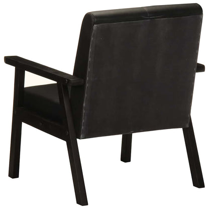 vidaXL Sessel Schwarz Echtleder