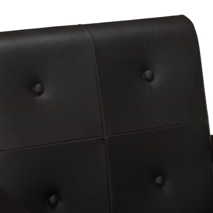vidaXL Sessel Schwarz Echtleder