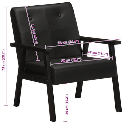 vidaXL Sessel Schwarz Echtleder