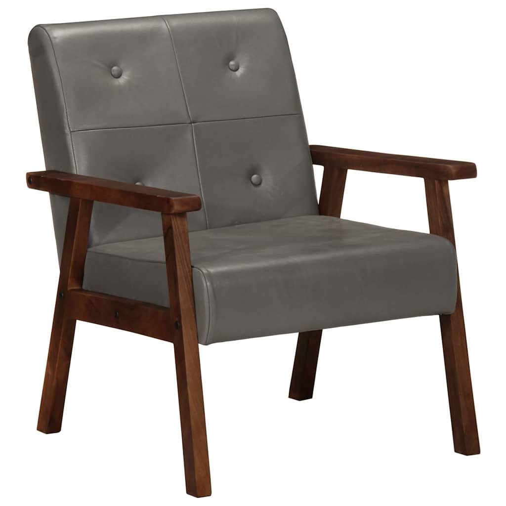 vidaXL Sessel Grau Echtleder