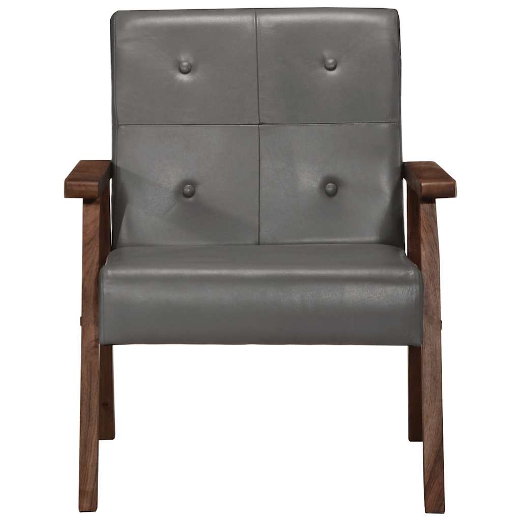 vidaXL Sessel Grau Echtleder