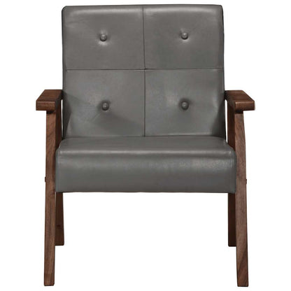 vidaXL Sessel Grau Echtleder