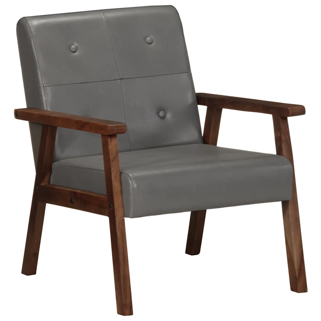vidaXL Sessel Grau Echtleder