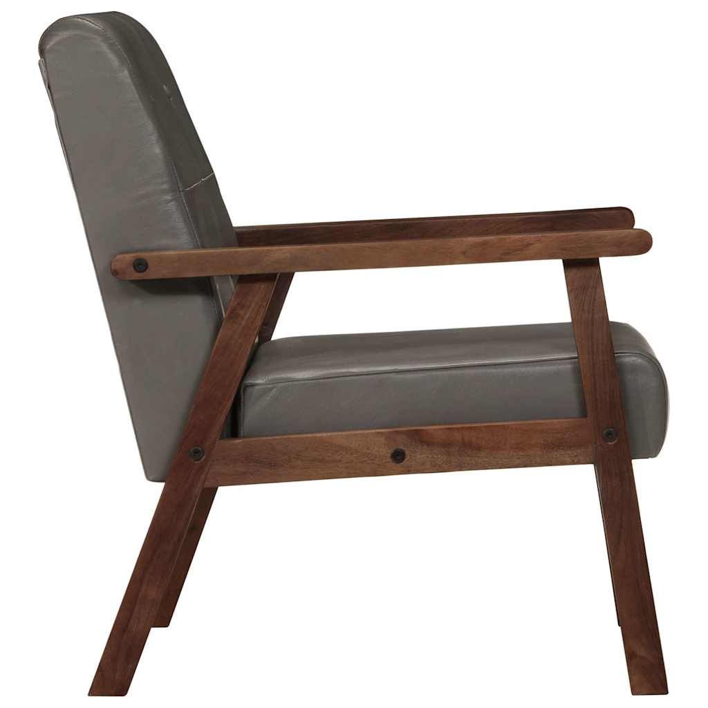 vidaXL Sessel Grau Echtleder