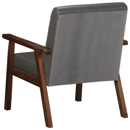vidaXL Sessel Grau Echtleder