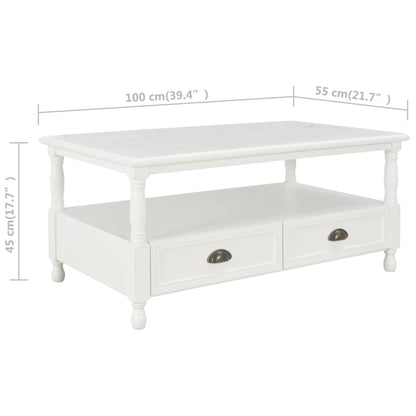 vidaXL Couchtisch Weiß 100×55×45 cm Holz