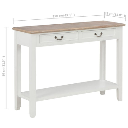 vidaXL Konsolentisch Weiß 110 x 35 x 80 cm Holz