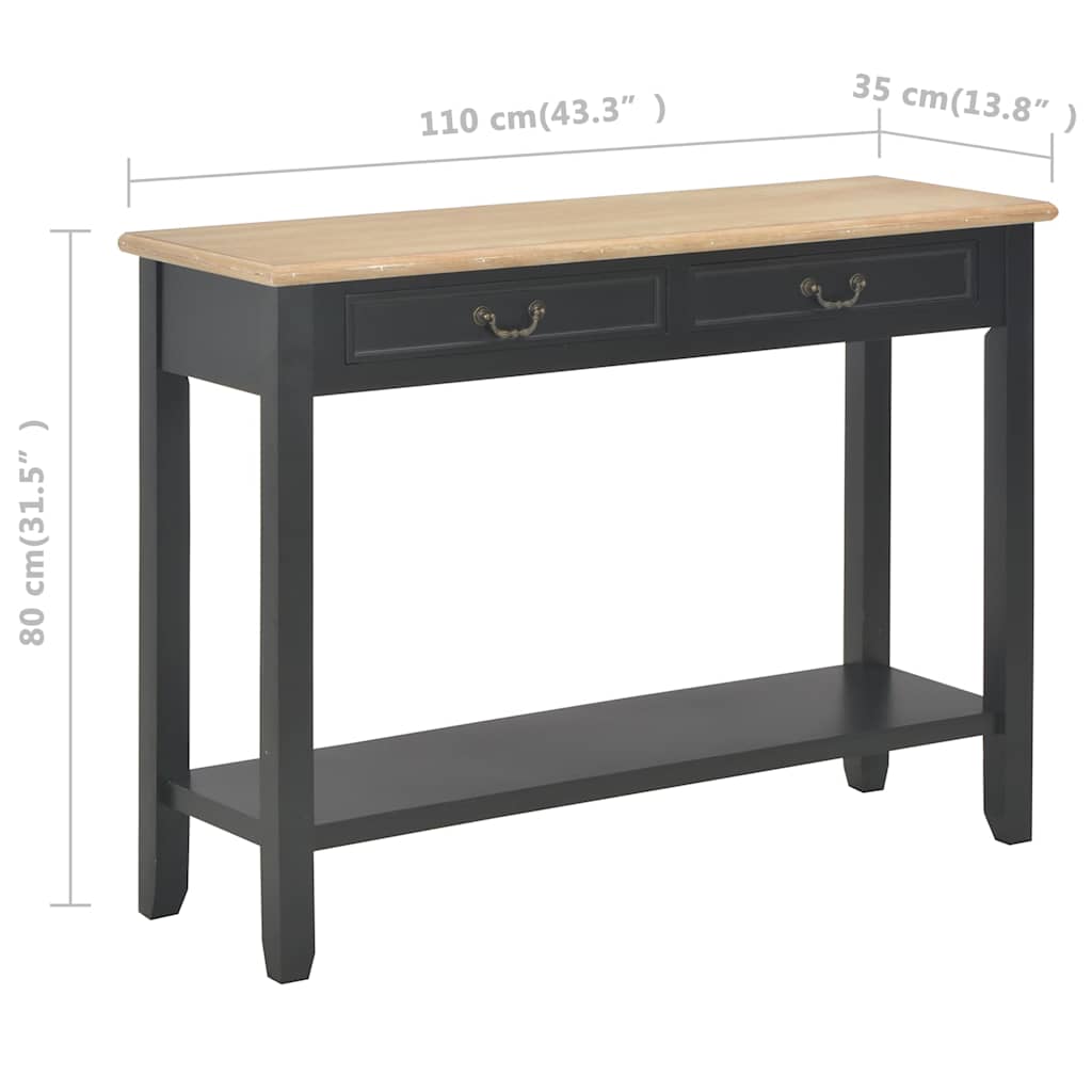 vidaXL Konsolentisch Schwarz 110 x 35 x 80 cm Holz